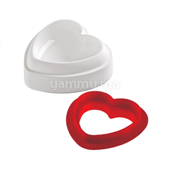 Moule Silicone Coeur 3D Ti Amo 1000 + Cutter - Silikomart