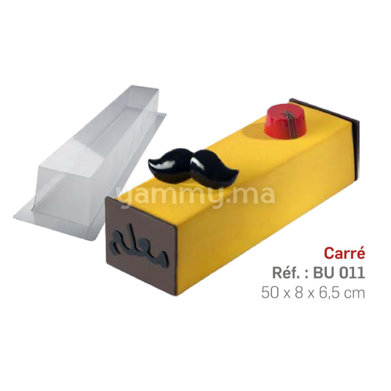 Moule Bûche PVC Carre 50x8x6.5 cm "BU011" - Zealous