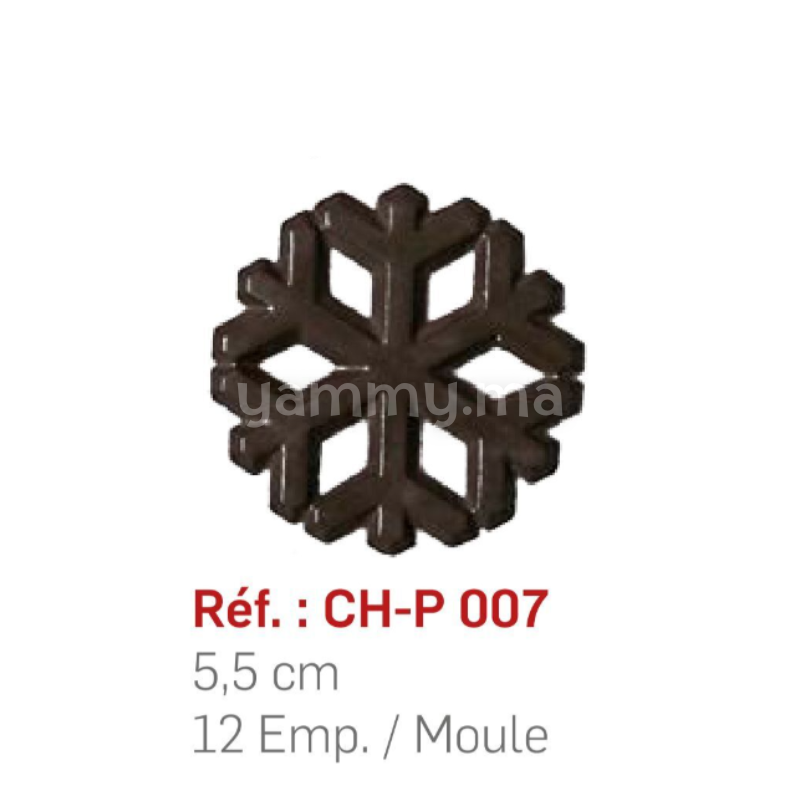 Moule Chocolat PVC Flocon de Neige 5.5 cm "CH-P007" - Zealous