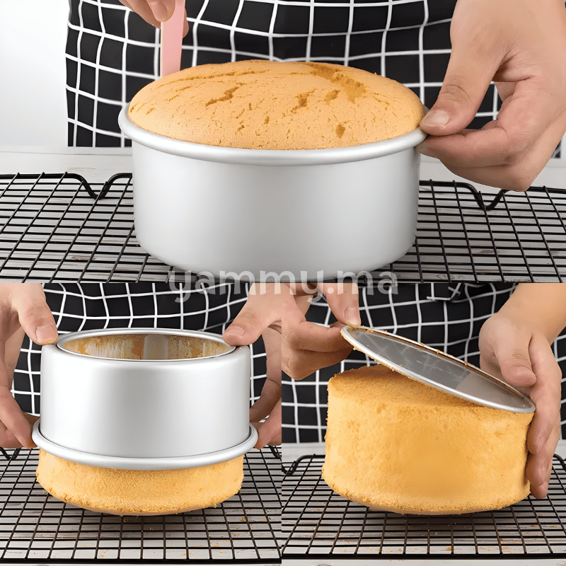 Moule Rond Extra Profond Amovible 22.5 / H10 cm en Aluminium