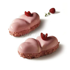 Moule Silicone Double Coeurs + Cutter "PX4370" 30x40cm - Pavoni