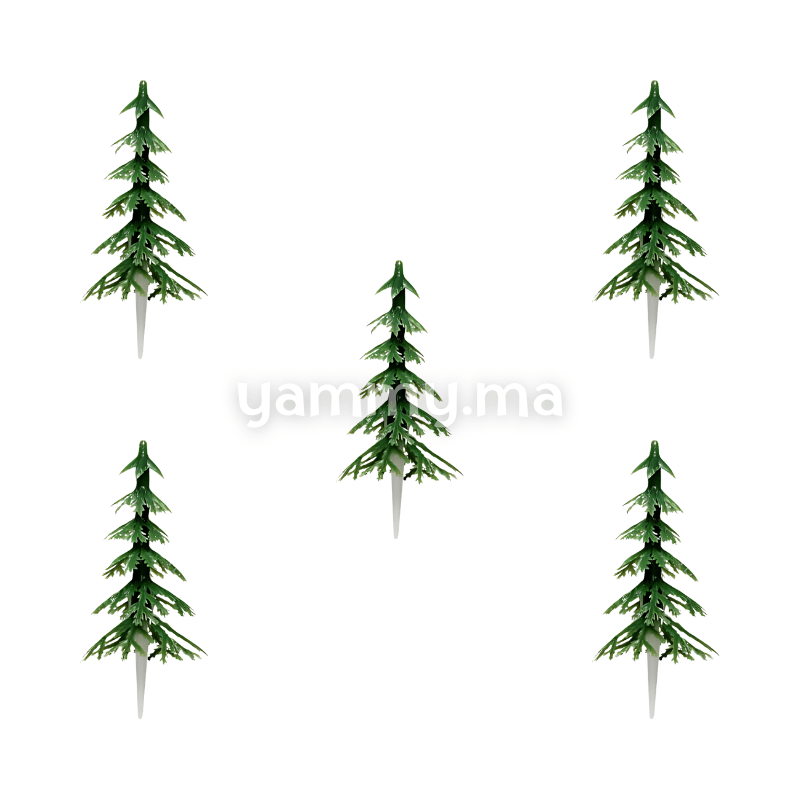 Décor Gâteau Sapin Volume Vert 5 PCs - Nordia