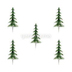 Décor Gâteau Sapin Volume Vert 5 PCs - Nordia