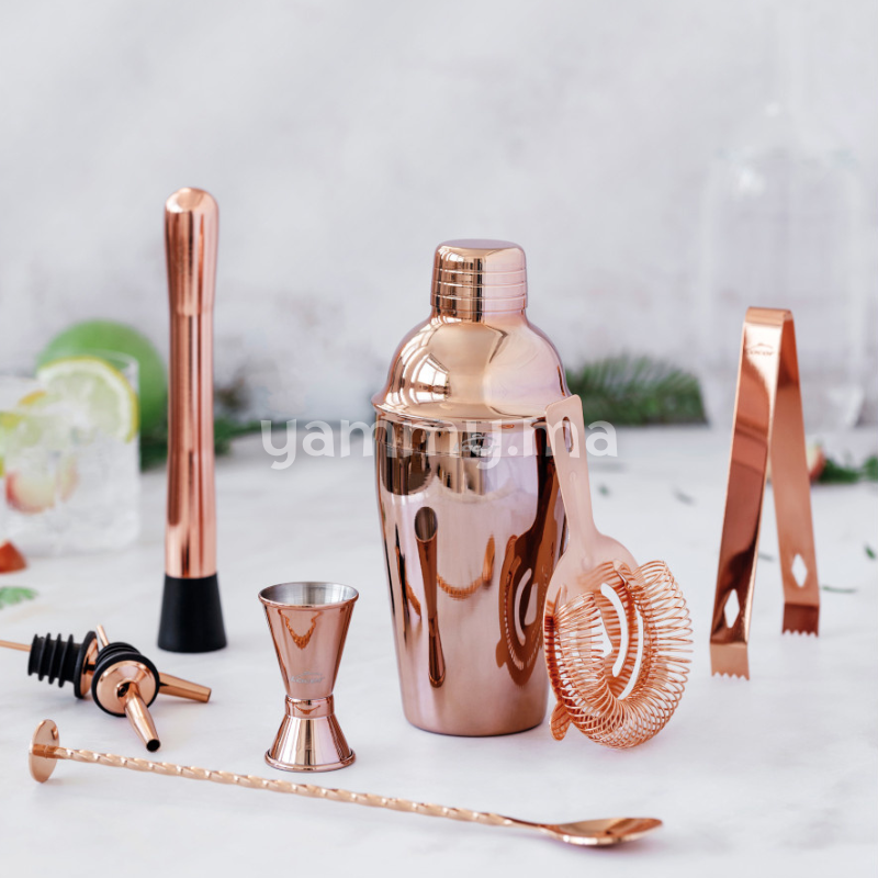 SET. 8 d'Ustensiles de Cocktail en INOX Cuivré - Lacor