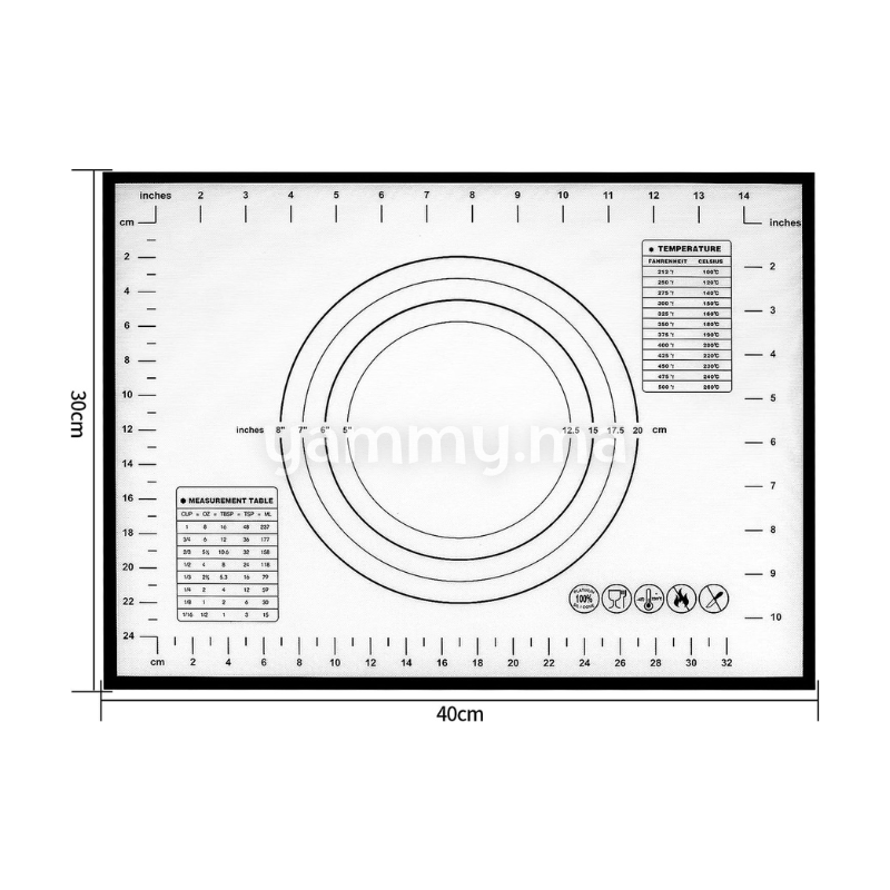 Tapis Silicone Pâtisserie pour Étaler la Pâte 30 x 40 cm