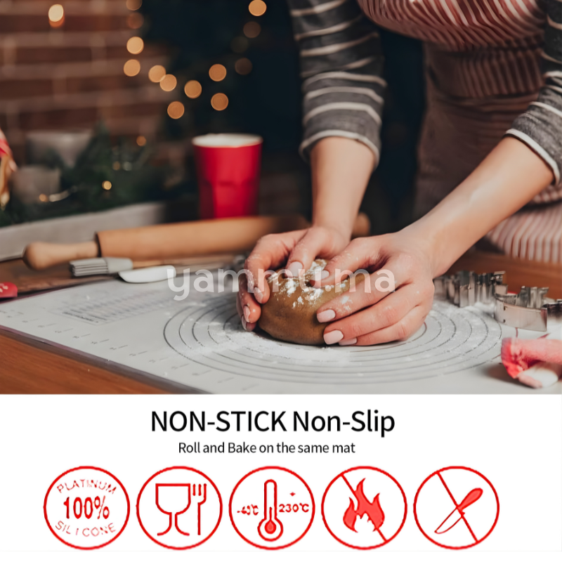 Tapis Silicone Pâtisserie pour Étaler la Pâte 30 x 40 cm