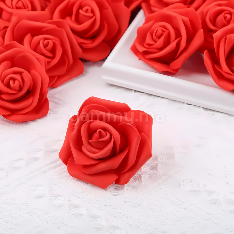 Roses Artificielles Rouges en Mousse