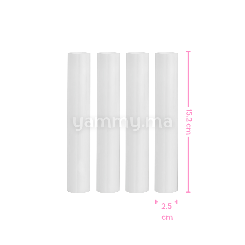 SET.4 Tiges Support Gâteau en Plastique 15 cm