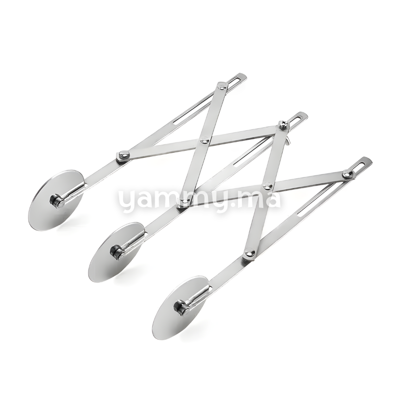 Rouleau et Bicyclette Multicoupe Simple 3 Roulettes en Inox