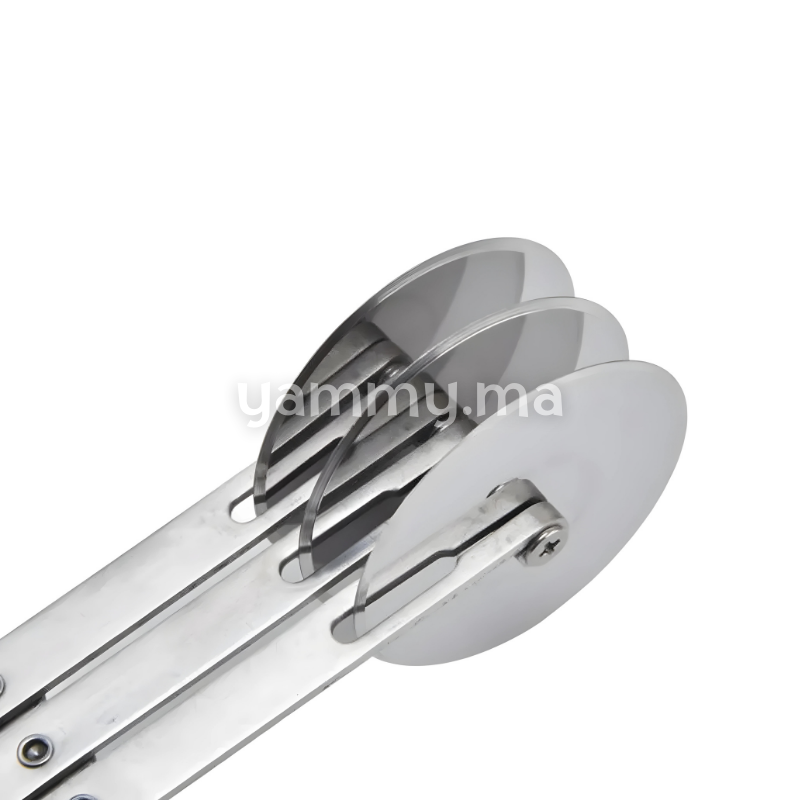Rouleau et Bicyclette Multicoupe Simple 3 Roulettes en Inox