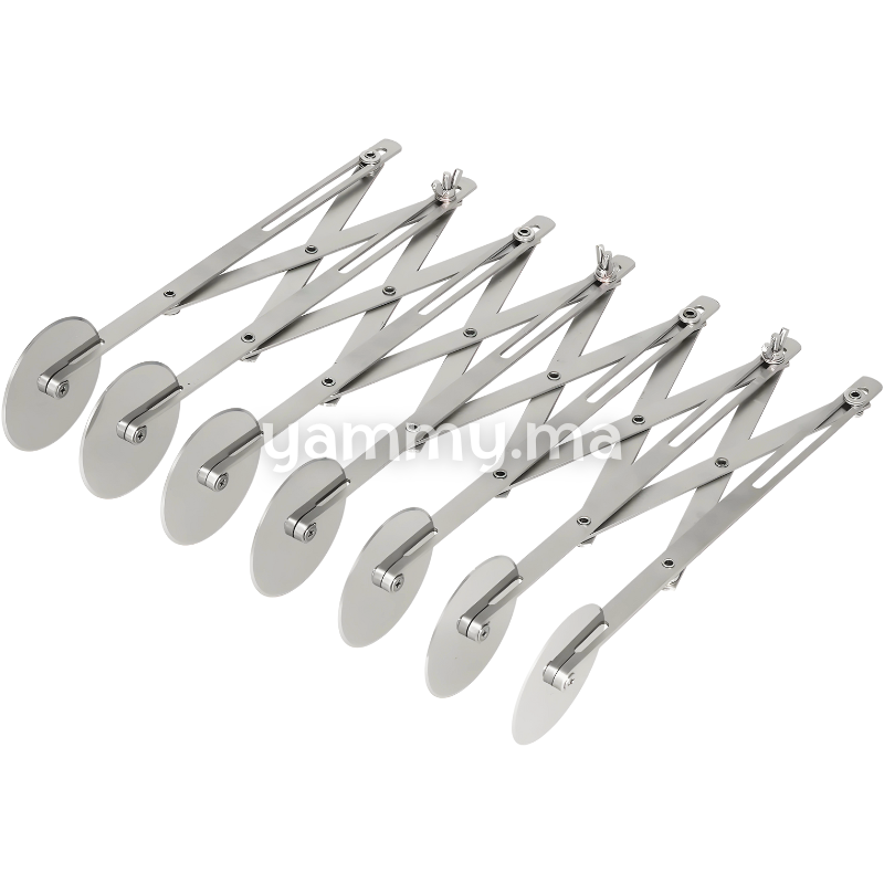 Rouleau et Bicyclette Multicoupe Simple 7 Roulettes en Inox