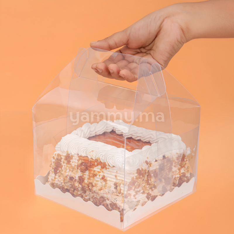 Boîte d'Emballage pour Mini Gateau Transparent 15 x 15 x H 12 cm