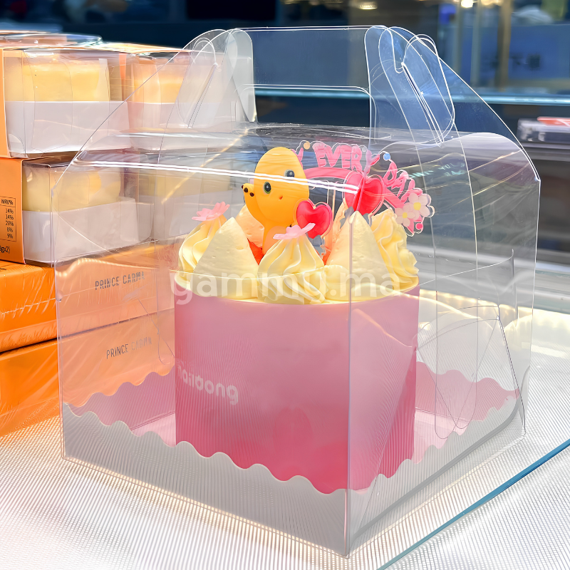 Boîte d'Emballage pour Mini Gateau Transparent 15 x 15 x H 12 cm
