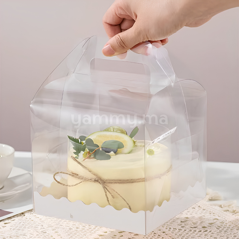 Boîte d'Emballage pour Mini Gateau Transparent 15 x 15 x H 12 cm