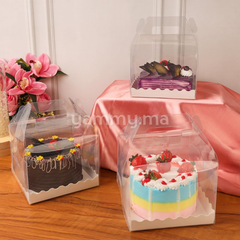 Boîte d'Emballage pour Mini Gateau Transparent 15 x 15 x H 12 cm