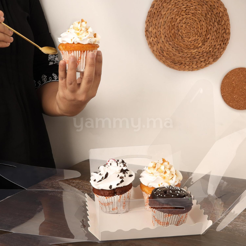 Boîte d'Emballage pour Mini Gateau Transparent 15 x 15 x H 12 cm