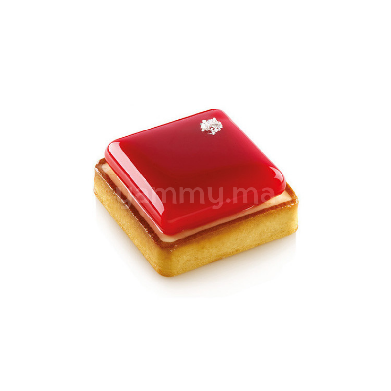 Cadre à Tartelette Perforé en Inox 8 x 8 x H 2 cm