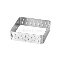 Cadre à Tartelette Perforé en Inox 8 x 8 x H 2 cm