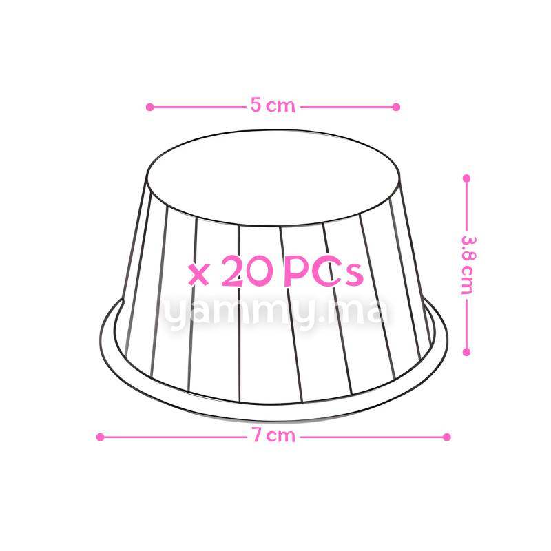 SET. 20 Caissettes Cupcake Muffins en Papier Aluminium Rose / Or