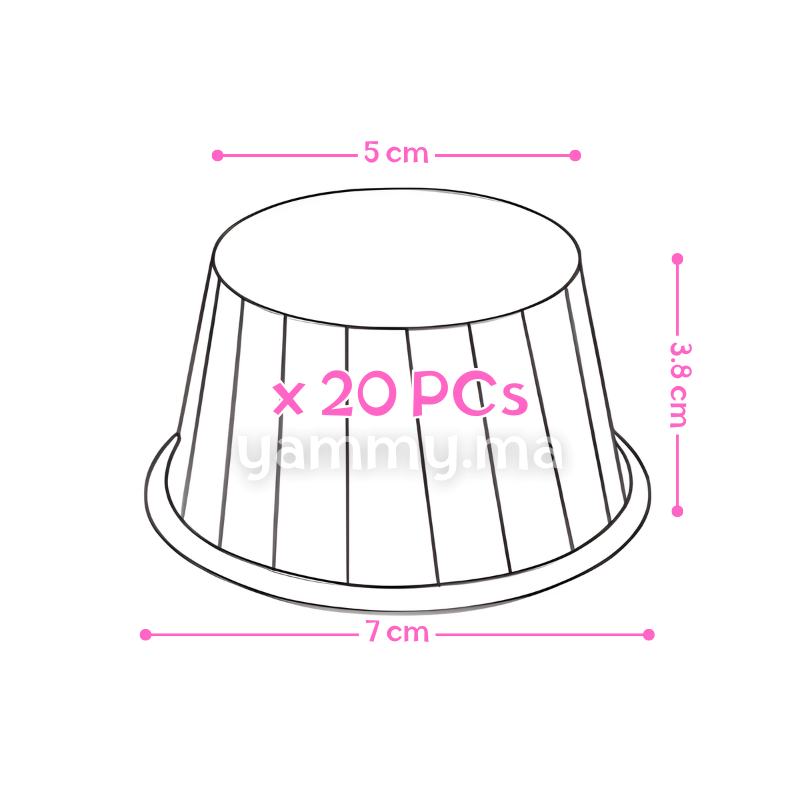 SET. 20 Caissettes Cupcake Muffins en Papier Aluminium Rouge / Or