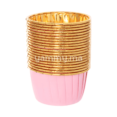 SET. 20 Caissettes Cupcake Muffins en Papier Aluminium Rose / Or
