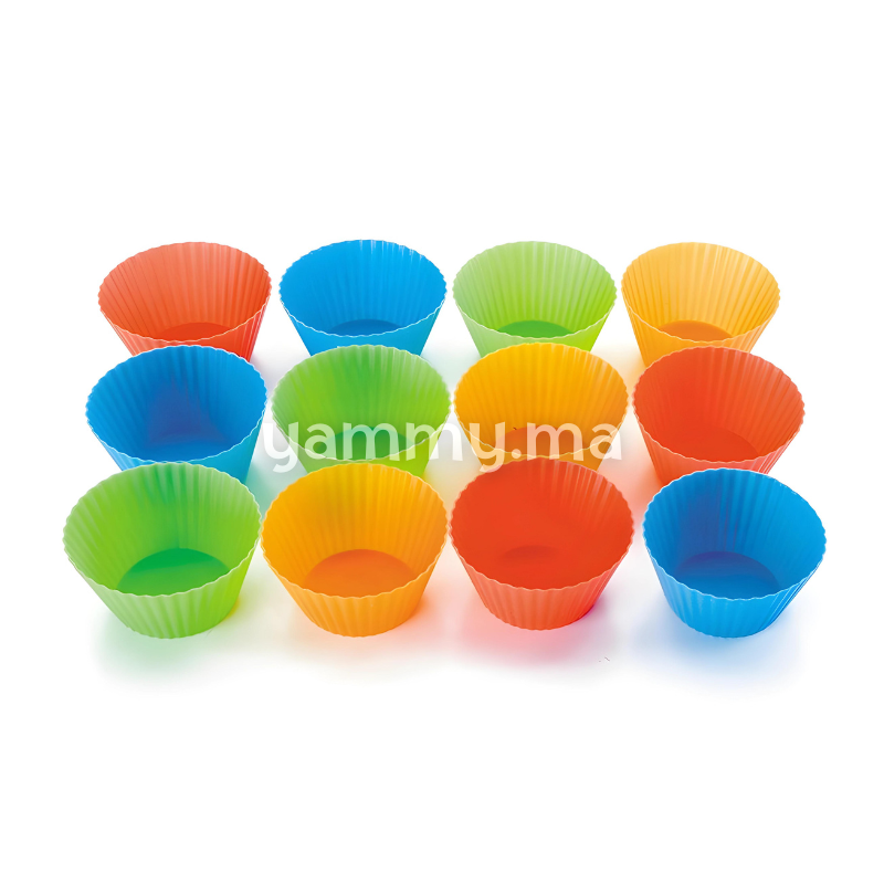 SET. 12 Moules et Caissettes en Silicone à Muffin - Lacor 66745