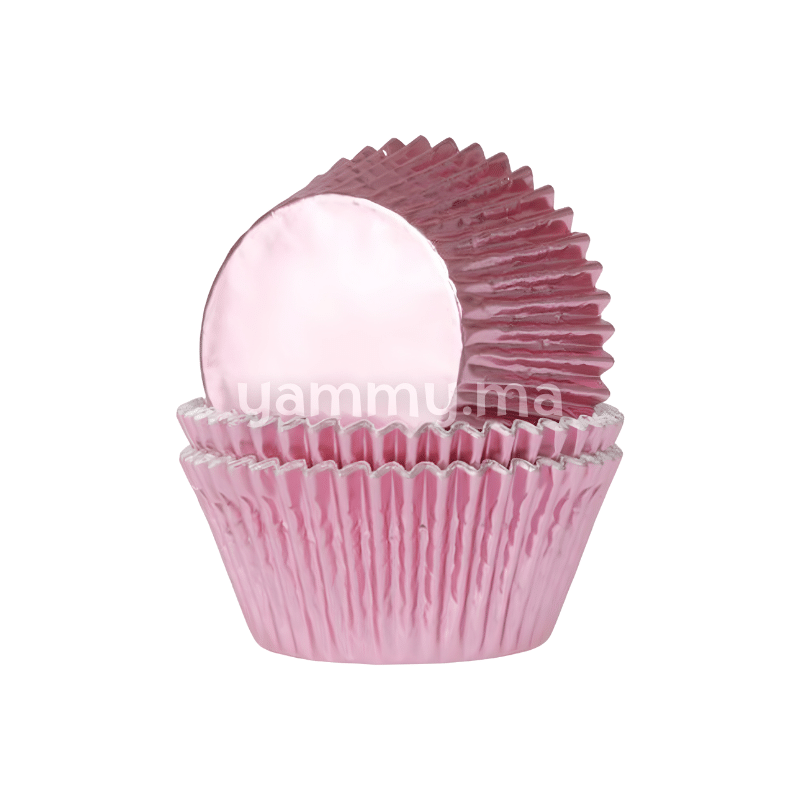 Caissettes à Cupcakes Muffins en Papier Métallique Rose