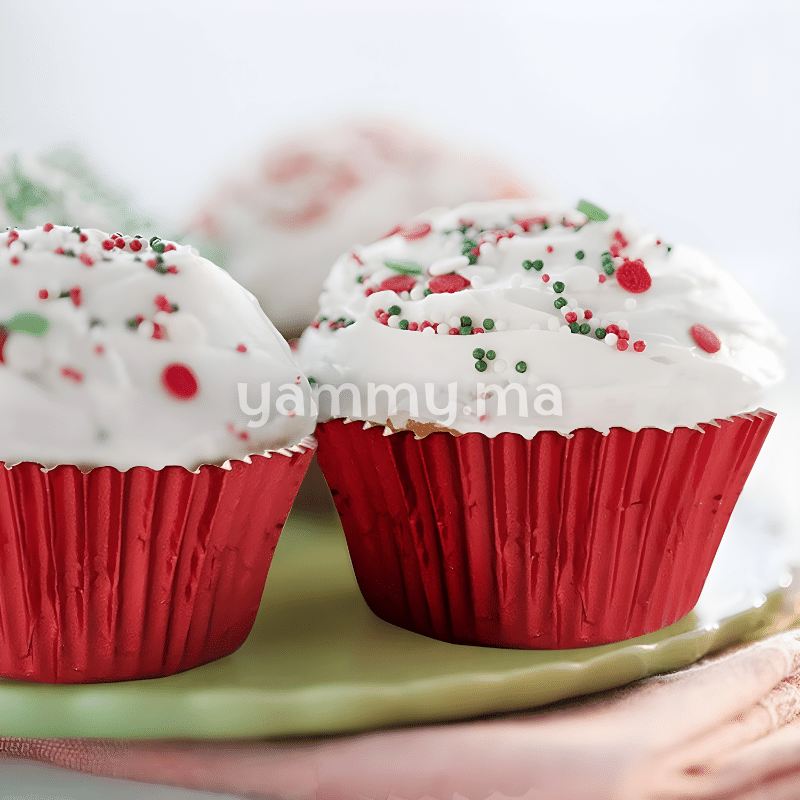 Caissettes à Cupcakes Muffins en Papier Métallique Rouge