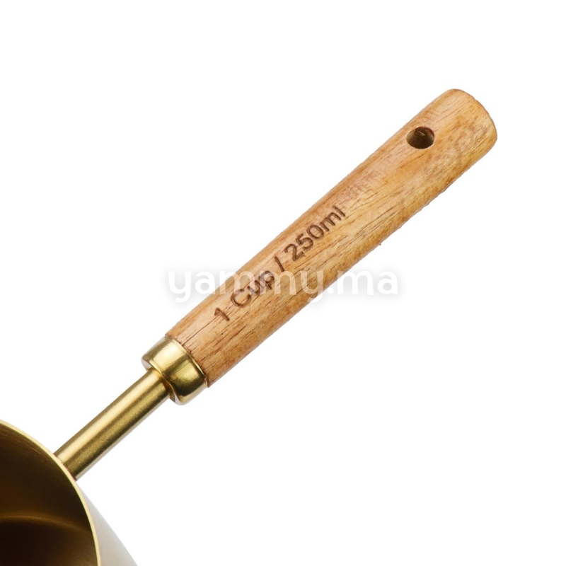 Cuillère et Casserole à Mesurer en Inox Doré 250 ml