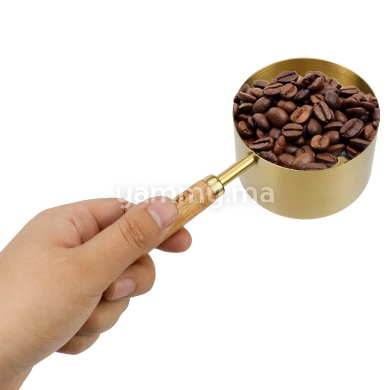 Cuillère et Casserole à Mesurer en Inox Doré 250 ml