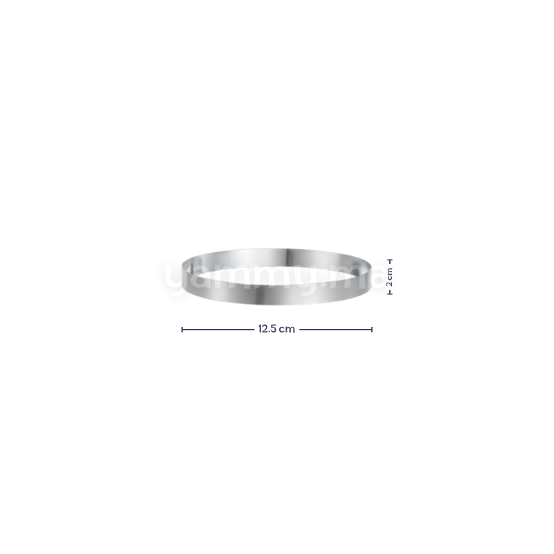 Cercle à Tarte Professionnel en Inox Ø 12.5 x H 2 cm
