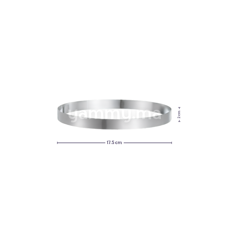 Cercle à Tarte Professionnel en Inox Ø 17.5 x H 2 cm