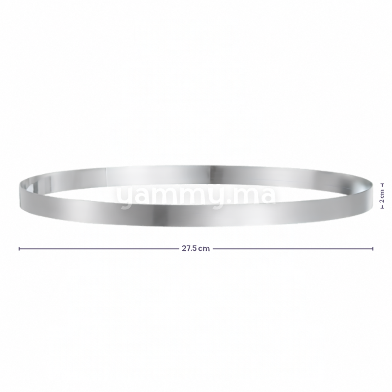 Cercle à Tarte Professionnel en Inox Ø 27.5 x H 2 cm