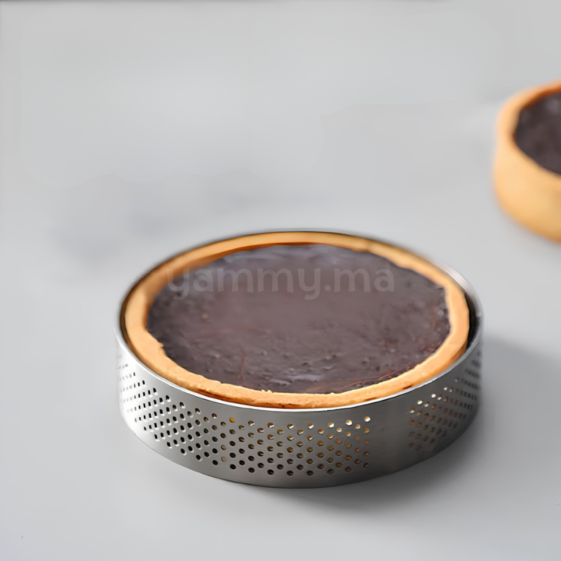 Cercle à Tartelette Perforé en Inox Ø 7 x H 2 cm