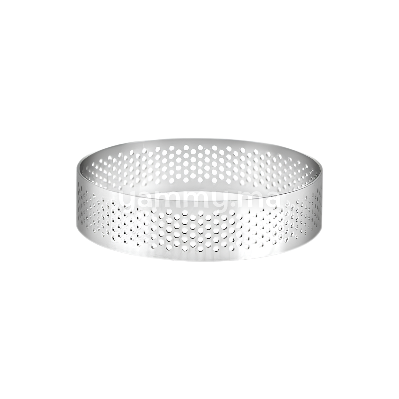 Cercle à Tartelette Perforé en Inox Ø 7 x H 2 cm