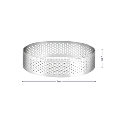 Cercle à Tartelette Perforé en Inox Ø 7 x H 2 cm