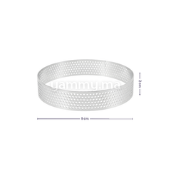 Cercle à Tartelette Perforé en Inox Ø 8 x H 2 cm