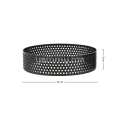 Cercle à Tartelette Perforé Noir Anti-adhésif Ø 10 x H 2 cm
