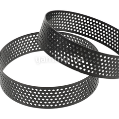 Cercle à Tartelette Perforé Noir Anti-adhésif Ø 10 x H 2 cm
