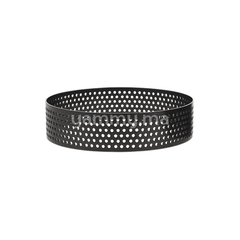 Cercle à Tartelette Perforé Noir Anti-adhésif Ø 10 x H 2 cm