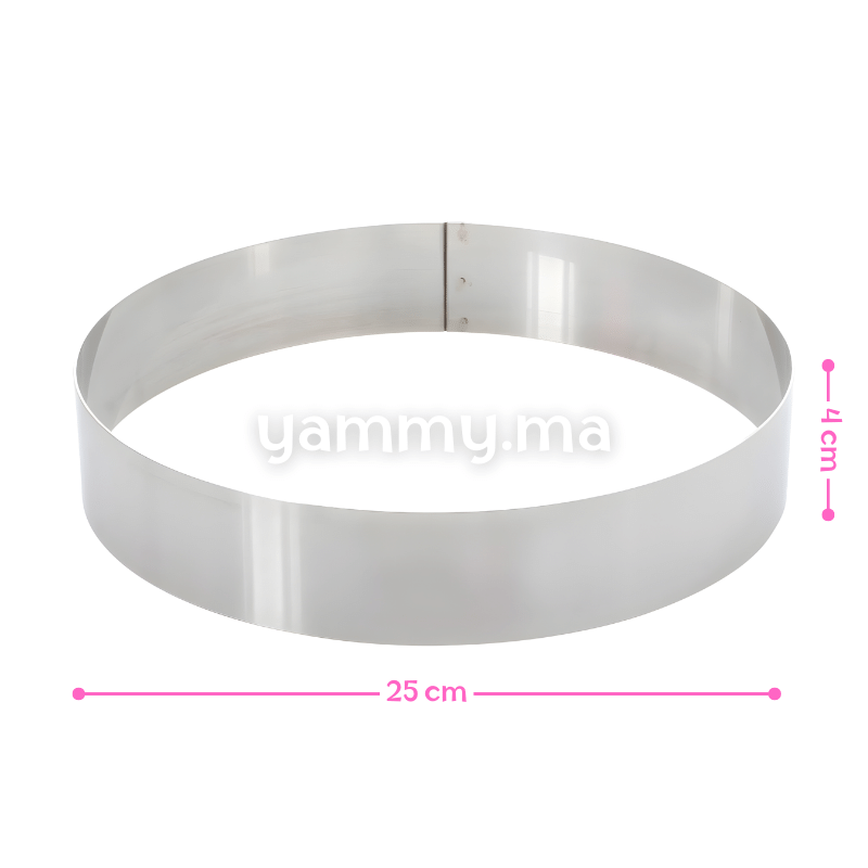Cercle à Pâtisserie en Inox 25 x h 4 cm