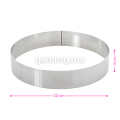 Cercle à Pâtisserie en Inox 25 x h 4 cm