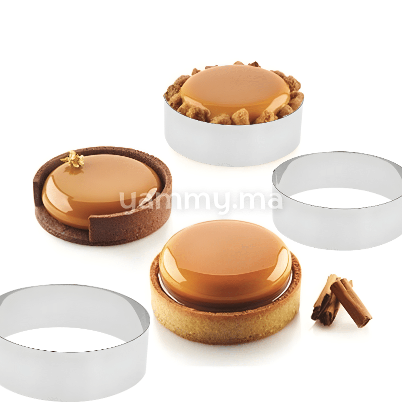 SET. 6 Cercles à Pâtisserie en Inox 6cm / haut 2cm