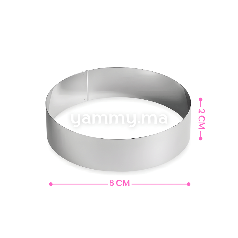 Cercle à Pâtisserie en Inox 8cm / haut 2cm