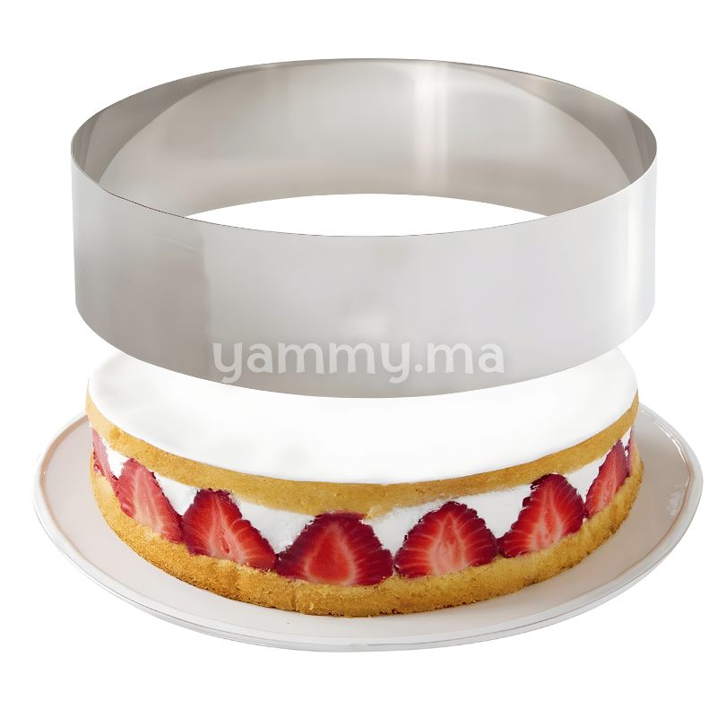 8 Pièces Cercle à Pâtisserie Acier Inoxydable 9 Cm × 3,5 Cm Avec Poussoir – Moule Entremets, Mousse, Dessert