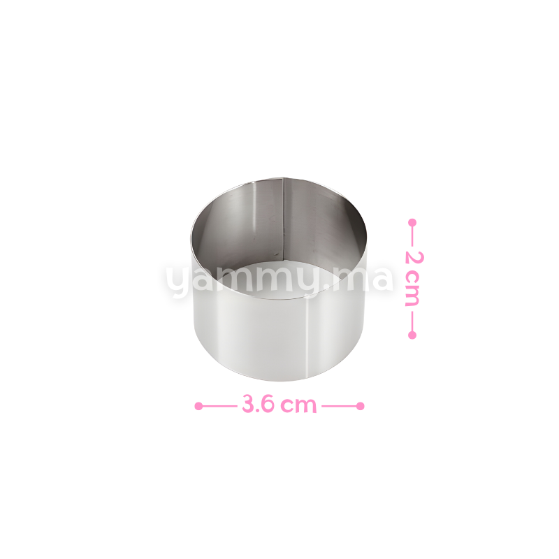 SET. 12 Cercles à Mini Tartelettes en Inox 3.5cm / haut 2cm