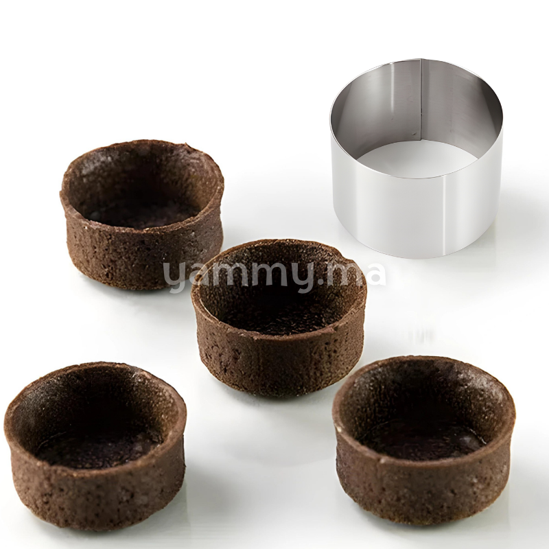 SET. 12 Cercles à Mini Tartelettes en Inox 3.5cm / haut 2cm