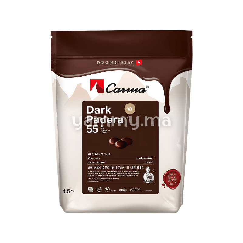 Chocolat de Couverture Noir 55% Padera 1.5kg - Carma