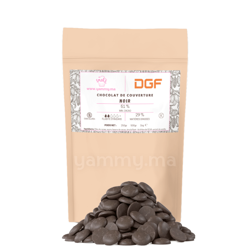 Chocolat de Couverture Noir 51% 250gr (Repack) - DGF