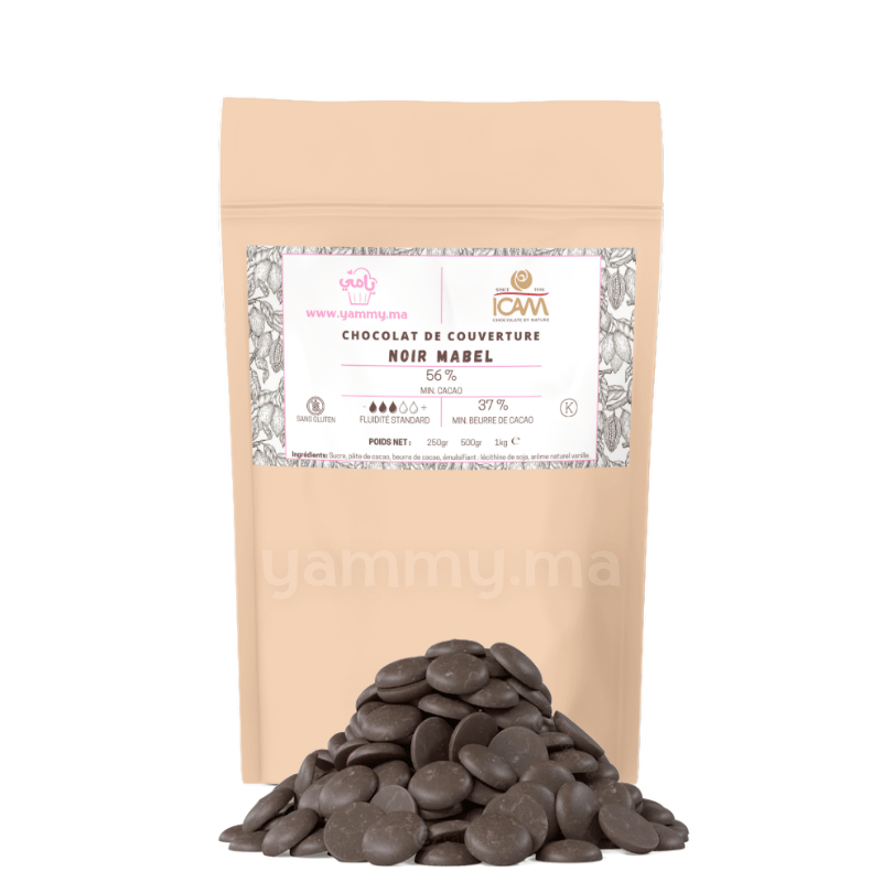 Chocolat de Couverture Noir MABEL 56% 250gr (Repack) - ICAM